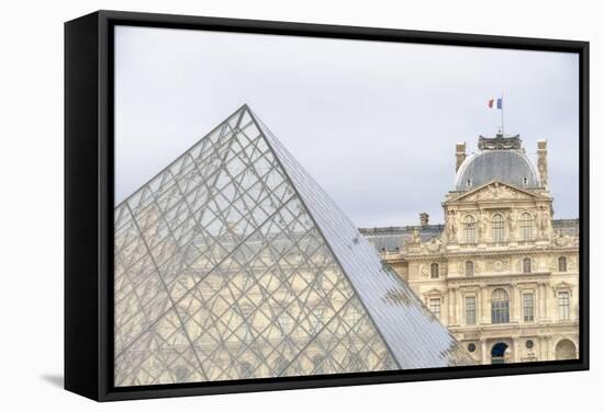 Louvre Palace And Pyramid II-Cora Niele-Framed Stretched Canvas