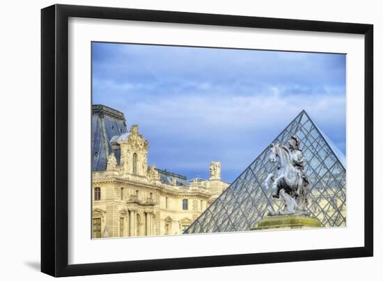 Louvre Palace And Pyramid III-Cora Niele-Framed Premium Giclee Print