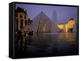 Louvre Pyramid, Paris, France-David Barnes-Framed Stretched Canvas