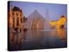 Louvre Pyramid, Paris, France-David Barnes-Stretched Canvas