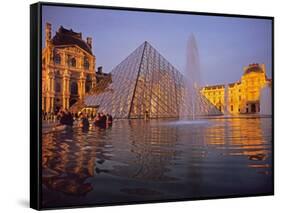 Louvre Pyramid, Paris, France-David Barnes-Framed Stretched Canvas