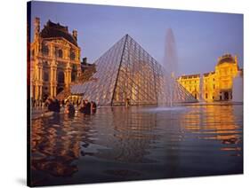 Louvre Pyramid, Paris, France-David Barnes-Stretched Canvas