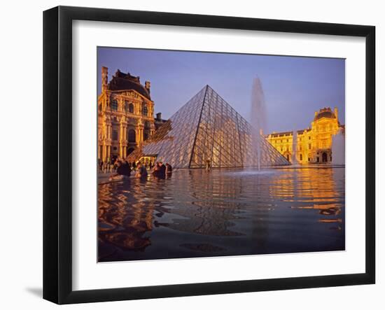 Louvre Pyramid, Paris, France-David Barnes-Framed Premium Photographic Print