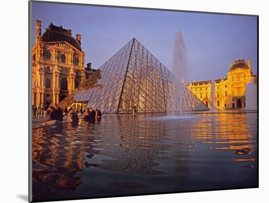 Louvre Pyramid, Paris, France-David Barnes-Mounted Premium Photographic Print