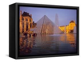 Louvre Pyramid, Paris, France-David Barnes-Framed Stretched Canvas