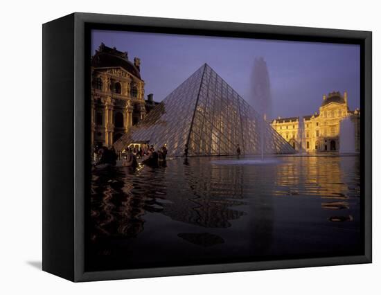 Louvre Pyramid, Paris, France-David Barnes-Framed Stretched Canvas