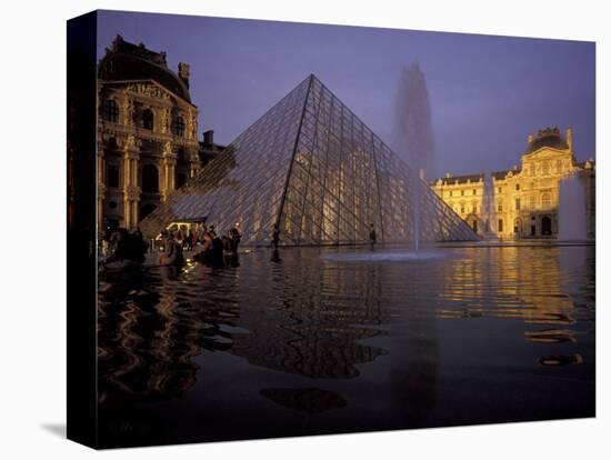 Louvre Pyramid, Paris, France-David Barnes-Stretched Canvas