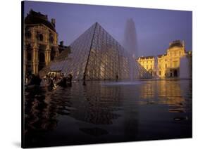 Louvre Pyramid, Paris, France-David Barnes-Stretched Canvas