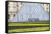 Louvre Pyramid-Cora Niele-Framed Stretched Canvas