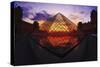 Louvre Pyramide at Sunset, Paris, France, Europe-G & M Therin-Weise-Stretched Canvas