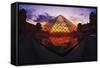 Louvre Pyramide at Sunset, Paris, France, Europe-G & M Therin-Weise-Framed Stretched Canvas