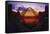 Louvre Pyramide at Sunset, Paris, France, Europe-G & M Therin-Weise-Framed Stretched Canvas