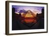 Louvre Pyramide at Sunset, Paris, France, Europe-G & M Therin-Weise-Framed Photographic Print