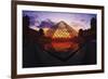 Louvre Pyramide at Sunset, Paris, France, Europe-G & M Therin-Weise-Framed Photographic Print