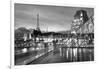 Louvre with Eiffel Tower Vista #2-Alan Blaustein-Framed Premium Photographic Print