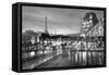 Louvre with Eiffel Tower Vista #2-Alan Blaustein-Framed Stretched Canvas