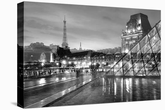 Louvre with Eiffel Tower Vista #2-Alan Blaustein-Stretched Canvas