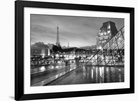 Louvre with Eiffel Tower Vista #2-Alan Blaustein-Framed Photographic Print