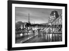 Louvre with Eiffel Tower Vista #2-Alan Blaustein-Framed Photographic Print