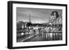 Louvre with Eiffel Tower Vista #2-Alan Blaustein-Framed Premium Photographic Print