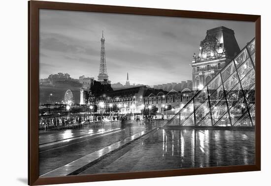 Louvre with Eiffel Tower Vista #2-Alan Blaustein-Framed Photographic Print