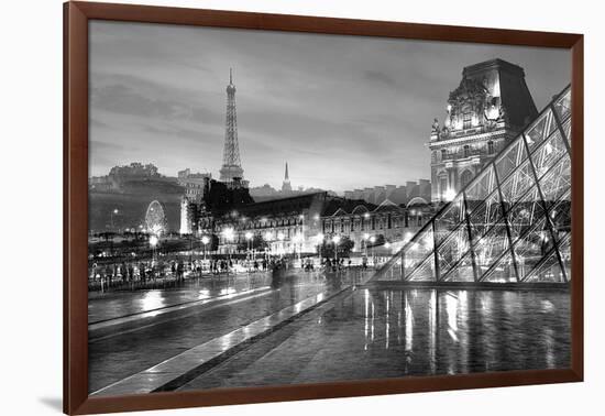 Louvre with Eiffel Tower Vista #2-Alan Blaustein-Framed Photographic Print