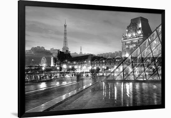 Louvre with Eiffel Tower Vista #2-Alan Blaustein-Framed Photographic Print