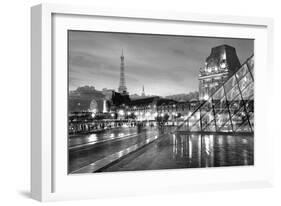 Louvre with Eiffel Tower Vista #2-Alan Blaustein-Framed Photographic Print