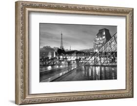 Louvre with Eiffel Tower Vista #2-Alan Blaustein-Framed Photographic Print