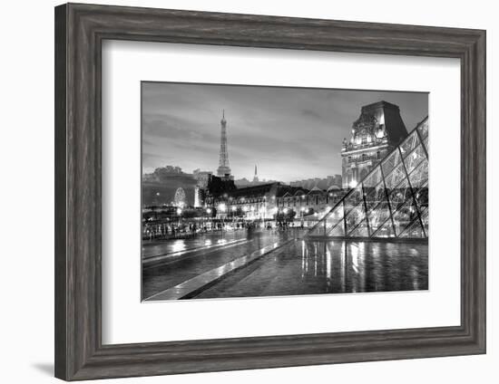 Louvre with Eiffel Tower Vista #2-Alan Blaustein-Framed Photographic Print