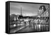 Louvre with Eiffel Tower Vista #2-Alan Blaustein-Framed Stretched Canvas