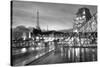 Louvre with Eiffel Tower Vista #2-Alan Blaustein-Stretched Canvas