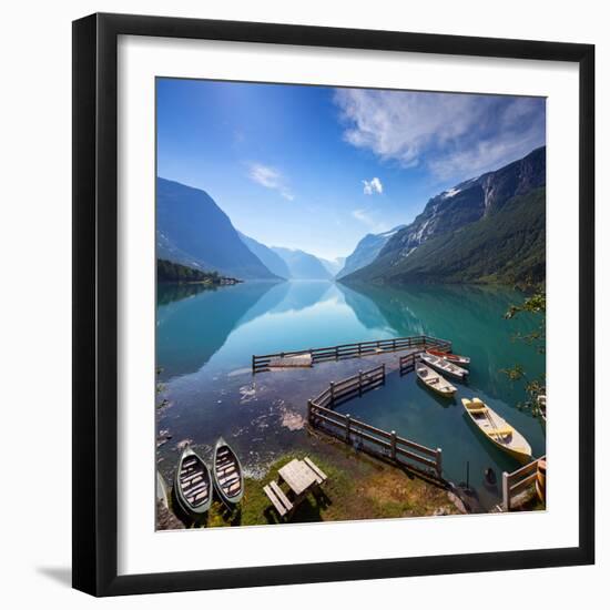 Lovatnet Lake, Norway, Panoramic View-Bogomyako-Framed Photographic Print