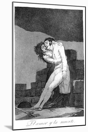 Love and Death, 1799-Francisco de Goya-Mounted Giclee Print