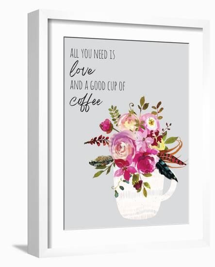Love And Good Coffee-Jennifer McCully-Framed Art Print