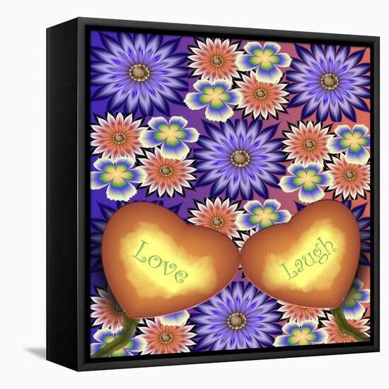 Love And Laugh-Fractalicious-Framed Stretched Canvas