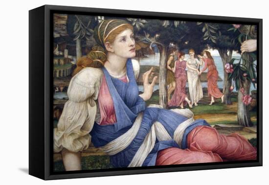 Love and the Maiden (Detail)-John Roddam Spencer Stanhope-Framed Stretched Canvas