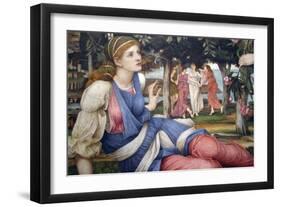 Love and the Maiden (Detail)-John Roddam Spencer Stanhope-Framed Art Print