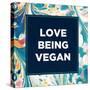 Love Being Vegan-Swedish Marble-Stretched Canvas