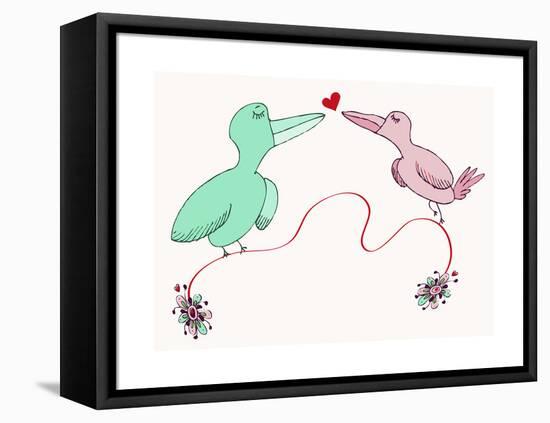 Love Birds-Carla Martell-Framed Stretched Canvas