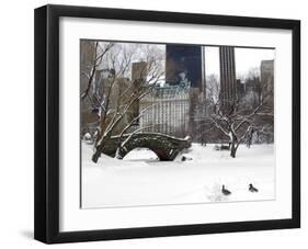 Love Bridge in Central Park, Winter-Igor Maloratsky-Framed Art Print