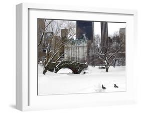 Love Bridge in Central Park, Winter-Igor Maloratsky-Framed Art Print