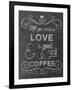 Love Coffee-Erin Clark-Framed Giclee Print