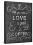 Love Coffee-Erin Clark-Stretched Canvas