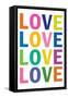 Love (Colorful, White)-null-Framed Stretched Canvas