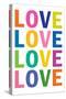 Love (Colorful, White)-null-Stretched Canvas