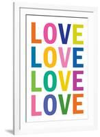 Love (Colorful, White)-null-Framed Art Print