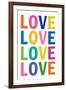 Love (Colorful, White)-null-Framed Art Print