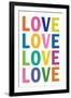 Love (Colorful, White)-null-Framed Art Print