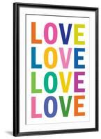 Love (Colorful, White)-null-Framed Art Print